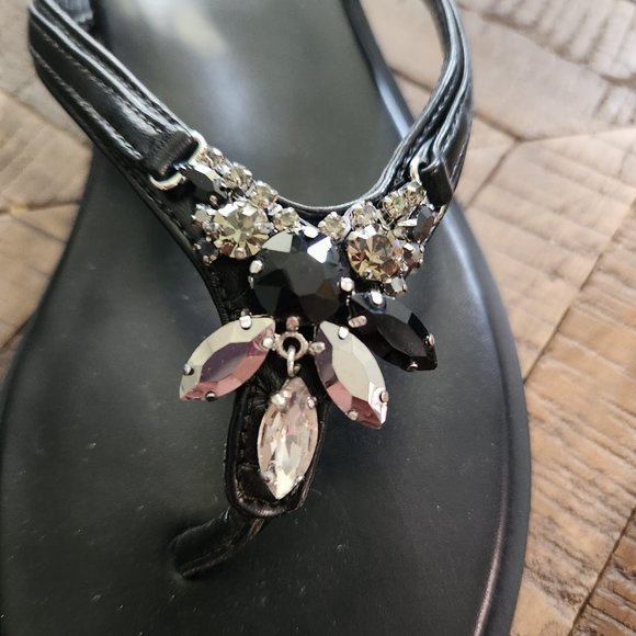 Naturalizer Black Sandal with Rhinestone Embellishments - Picture 2 of 4